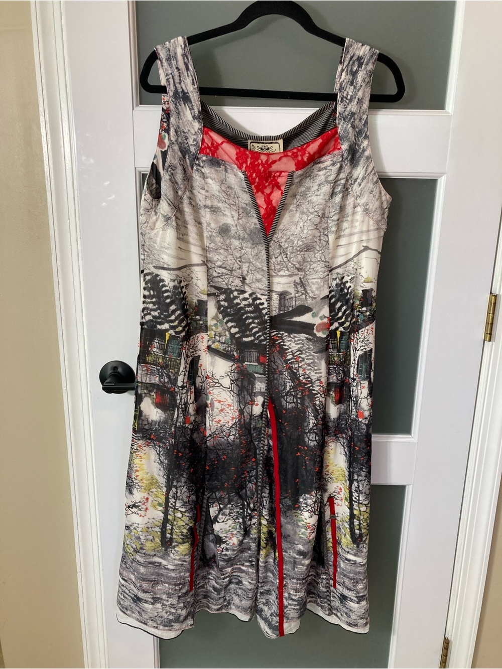 Vintage Concept Brand Art -To-Wear Dress - Eccentric Mixed Media Dress - XL